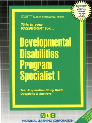 cover image of Developmental Disabilities Program Specialist I